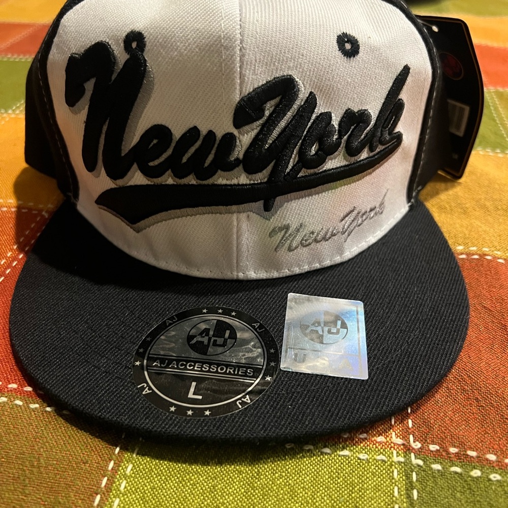 New York Black and White Snapback Hat